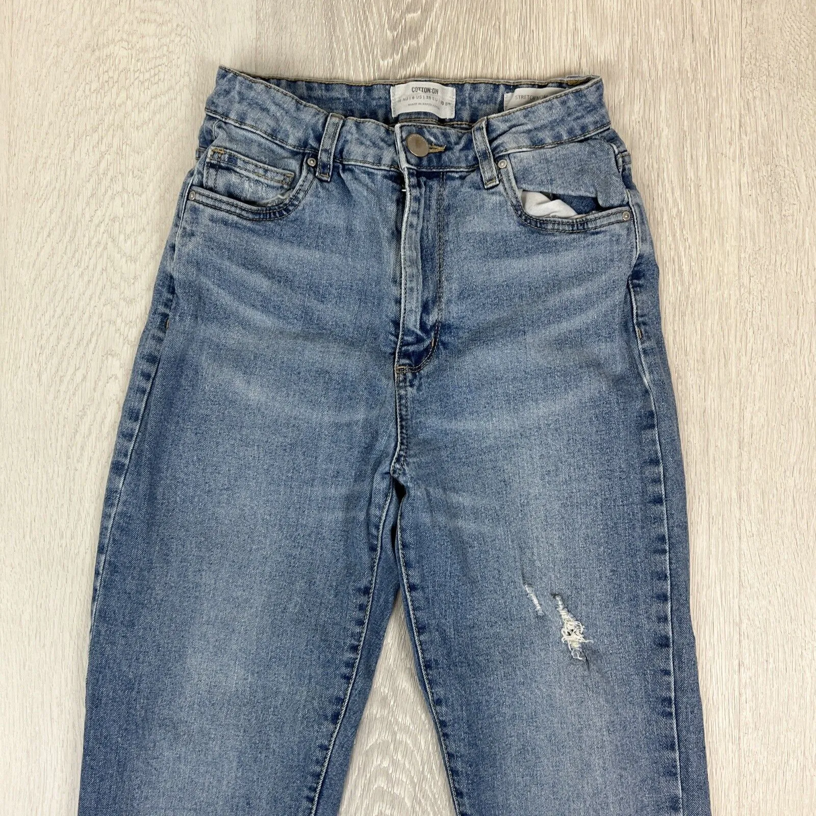 Cotton on Womens Blue Stretch Mom Jeans Size 10 AU