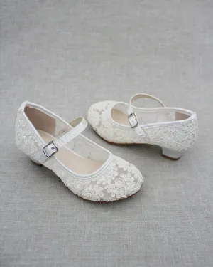Crochet Lace Mary Jane Heels