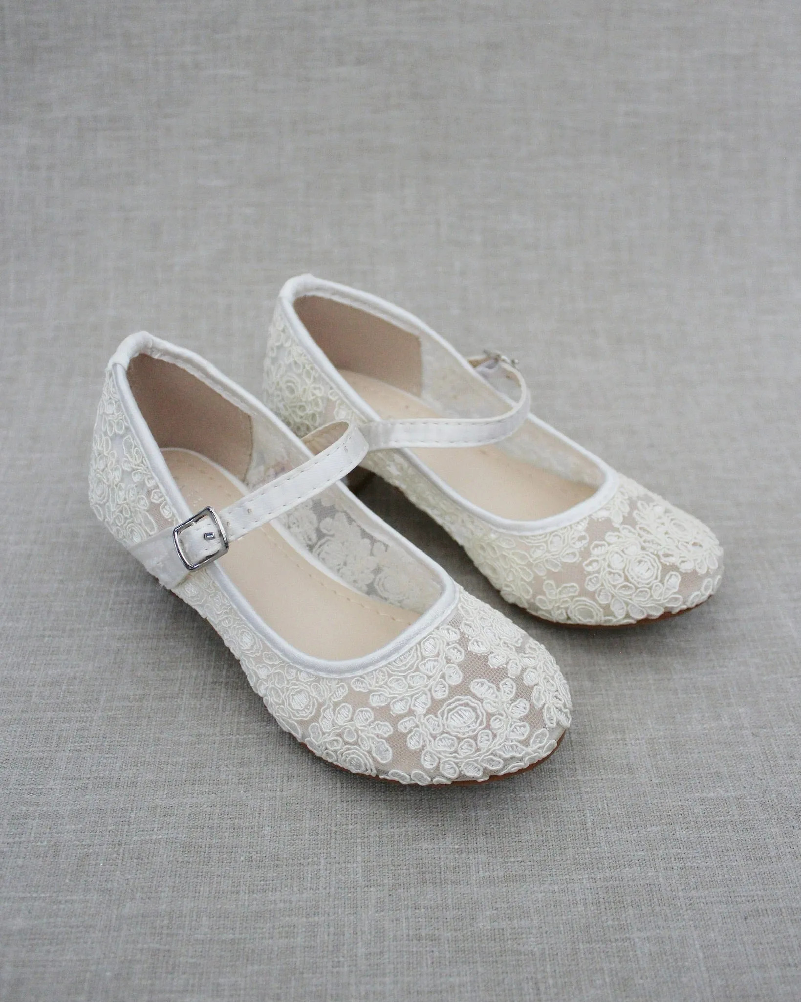 Crochet Lace Mary Jane Heels