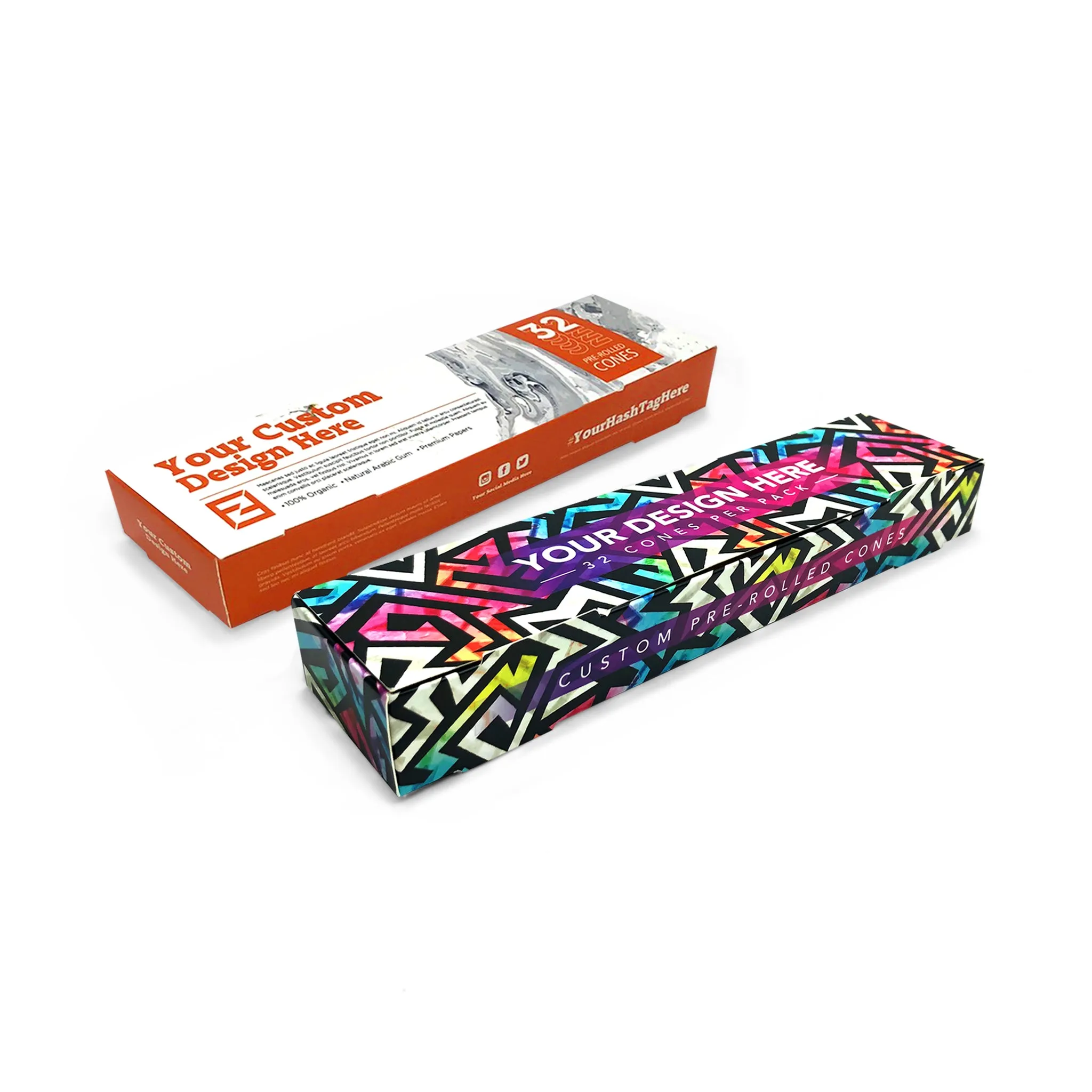 Custom Pre Rolled Cones in Flip Top Box Format (32CT)