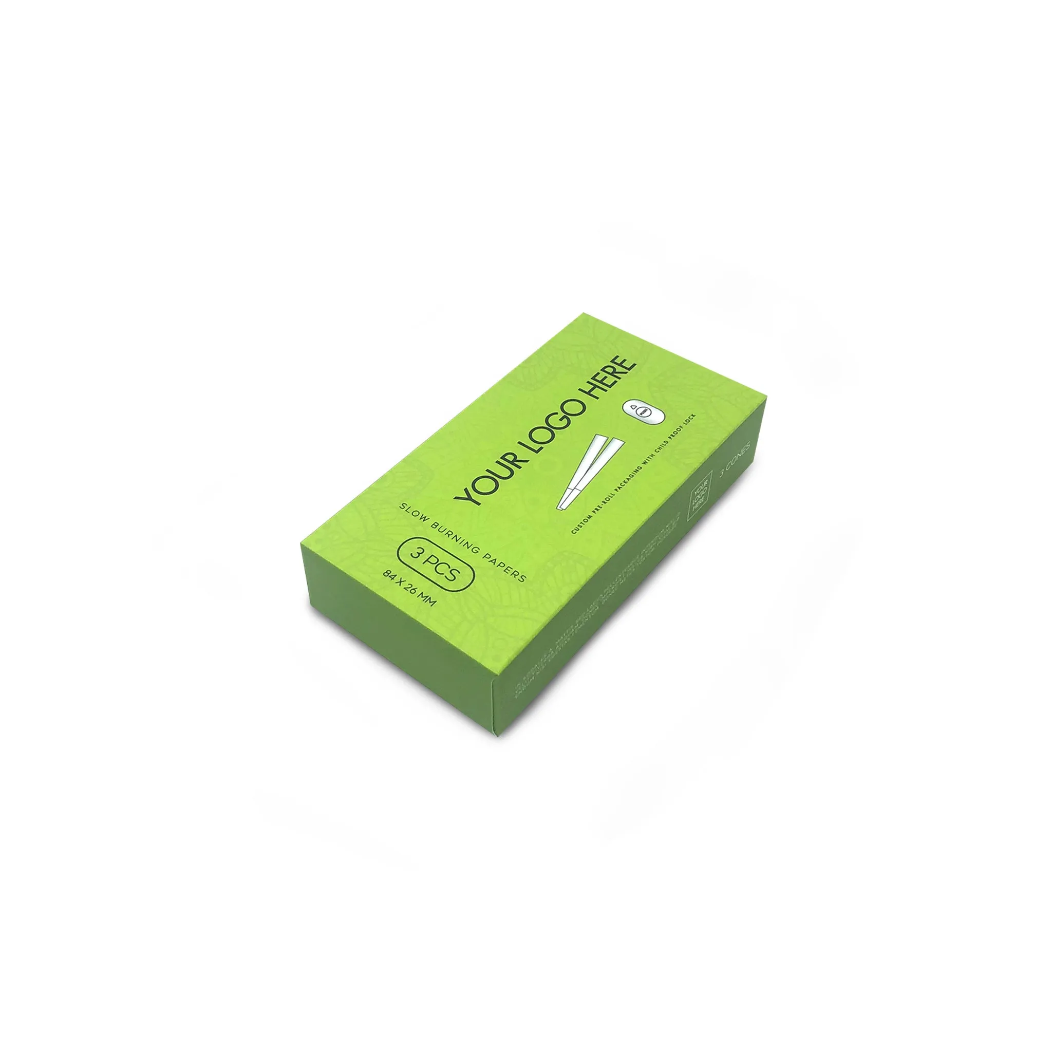 Custom Pre Rolled Turned Edge Box 3PK Quarter Size