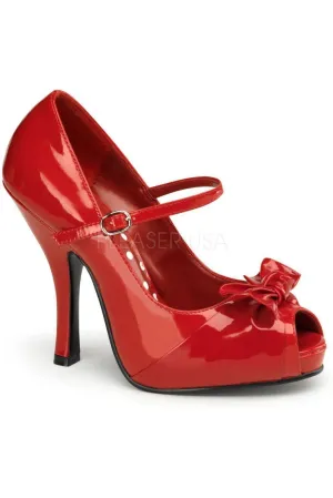 CUTIEPIE-08 Pump  | Red Faux Leather