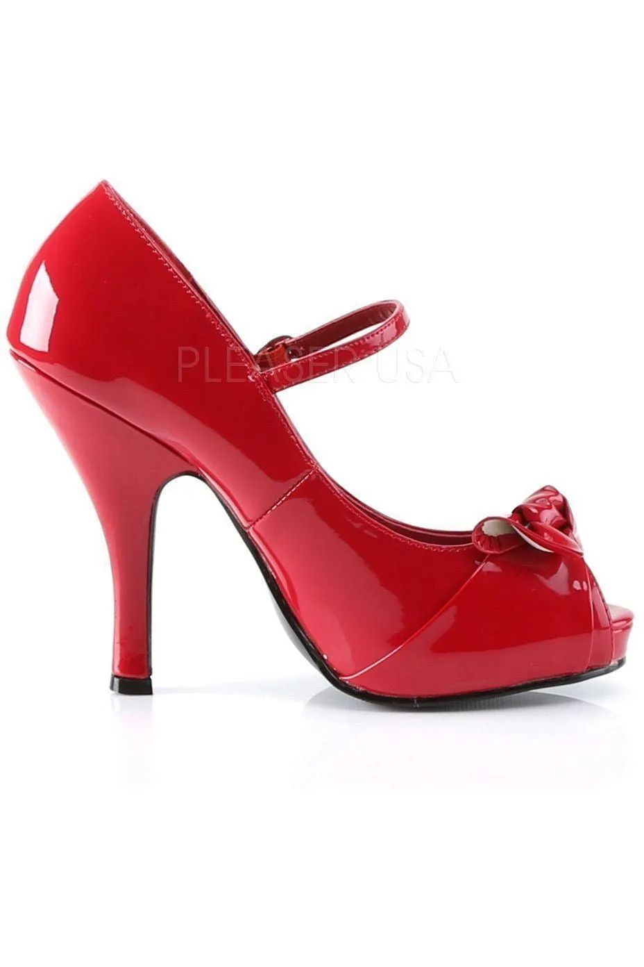 CUTIEPIE-08 Pump  | Red Faux Leather