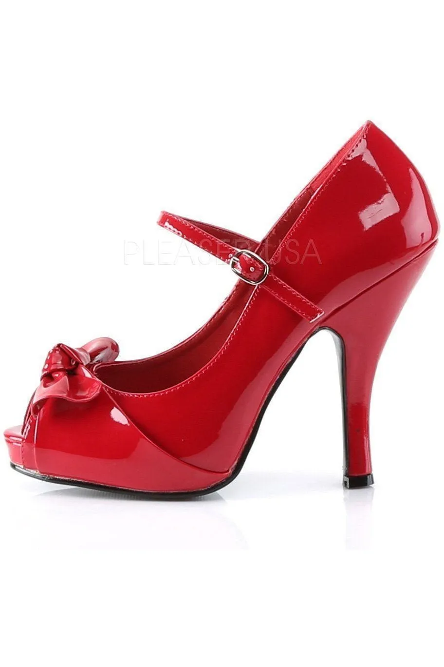 CUTIEPIE-08 Pump  | Red Faux Leather