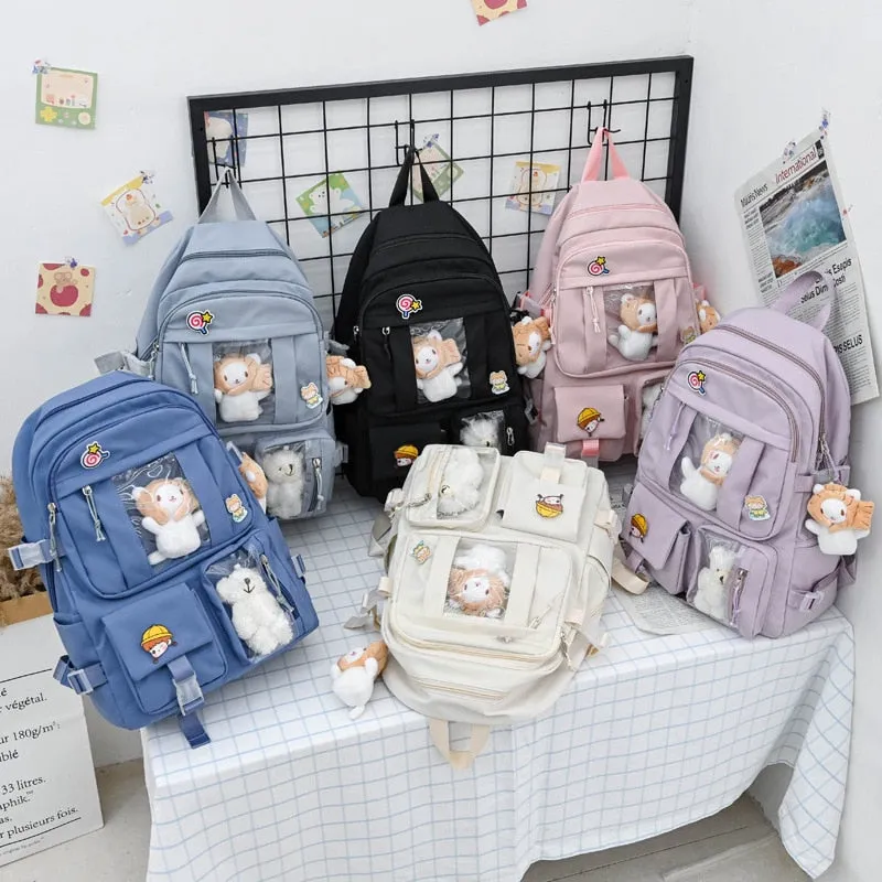 Cyflymder New Fashion Cute Women Backpack White Waterproof Nylon Female Schoolbag College Lady Laptop Backpacks Kawaii Book Bags for Girl