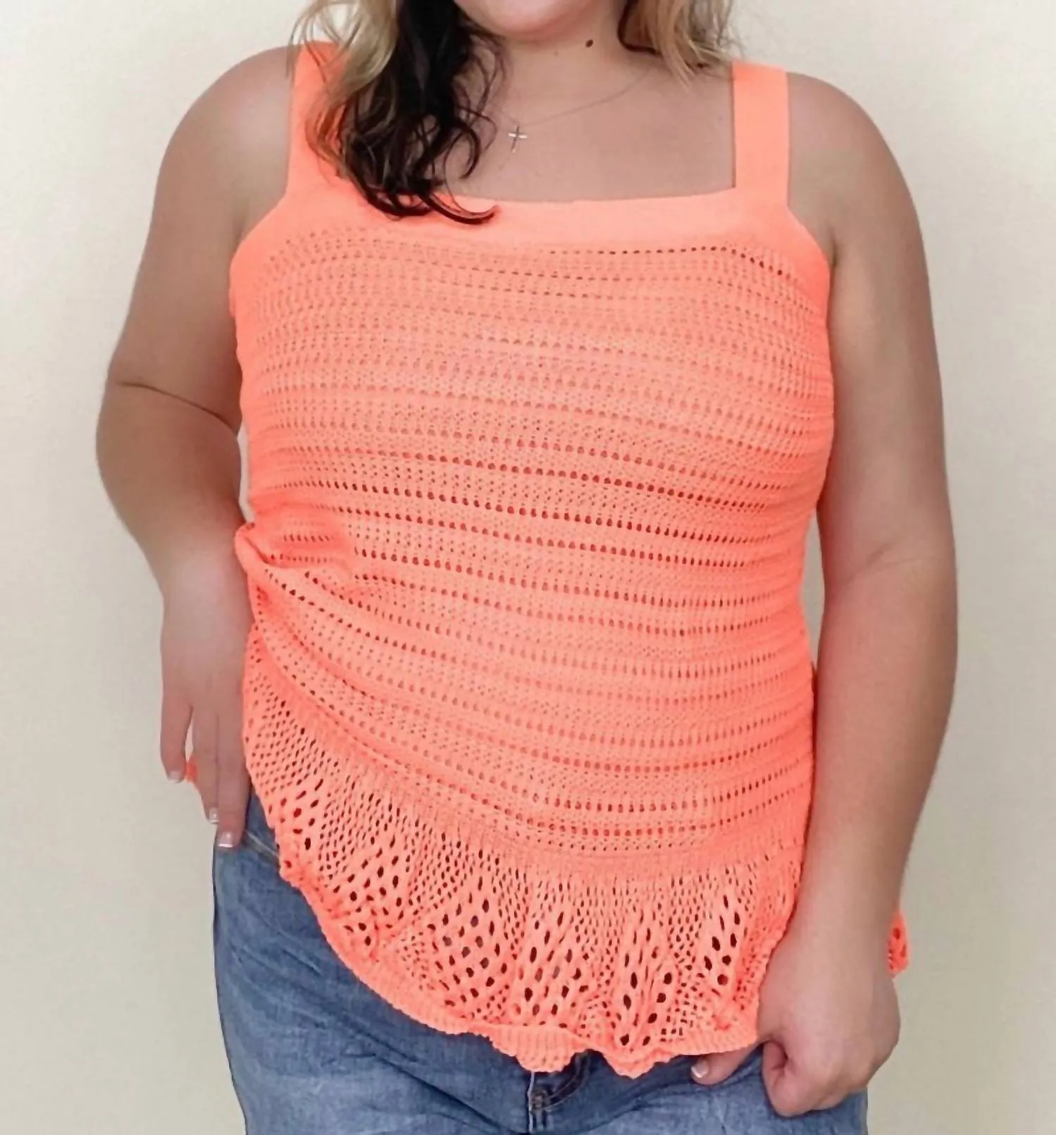Davi & Dani - Knit Peplum Tank Top