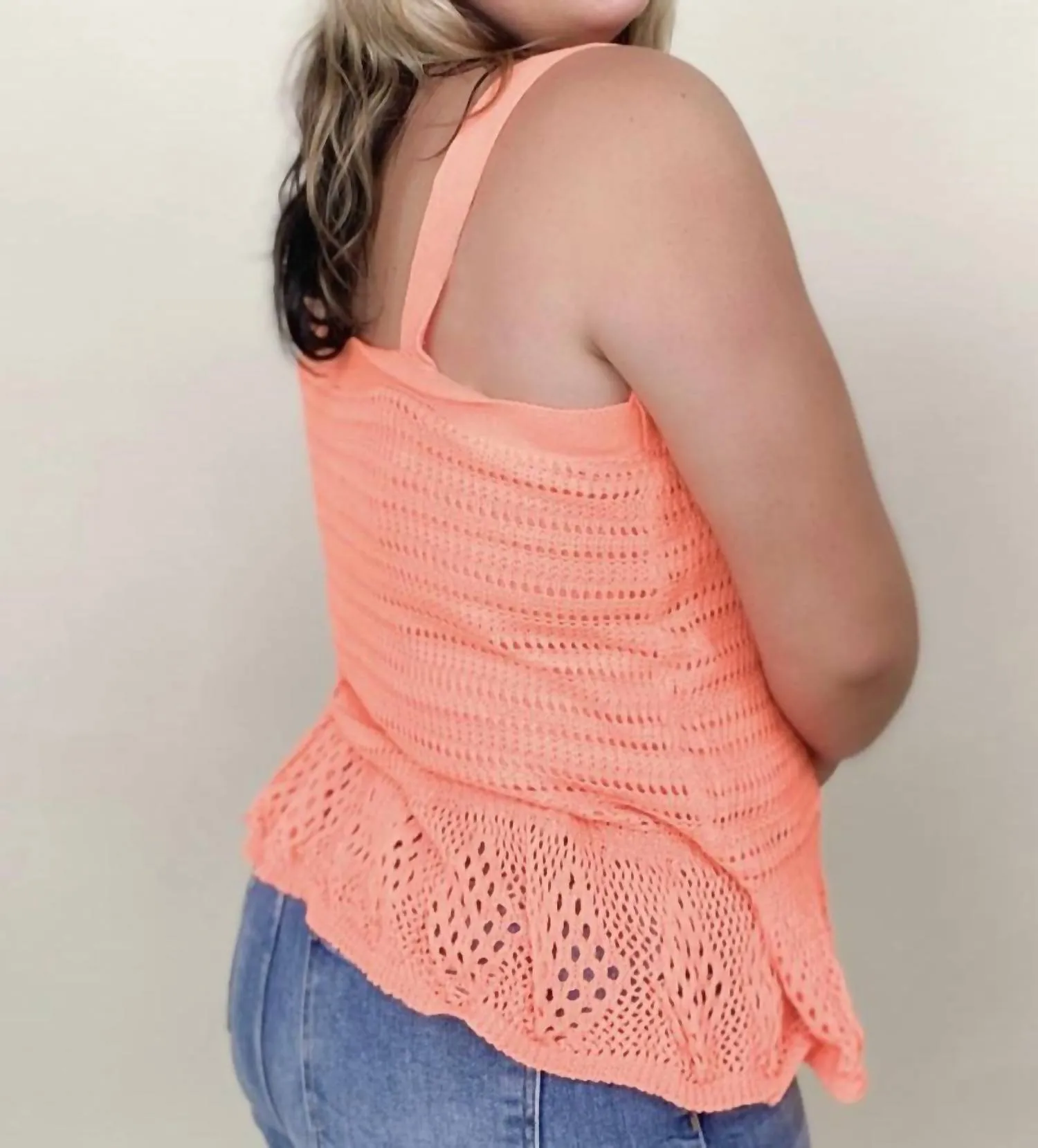 Davi & Dani - Knit Peplum Tank Top