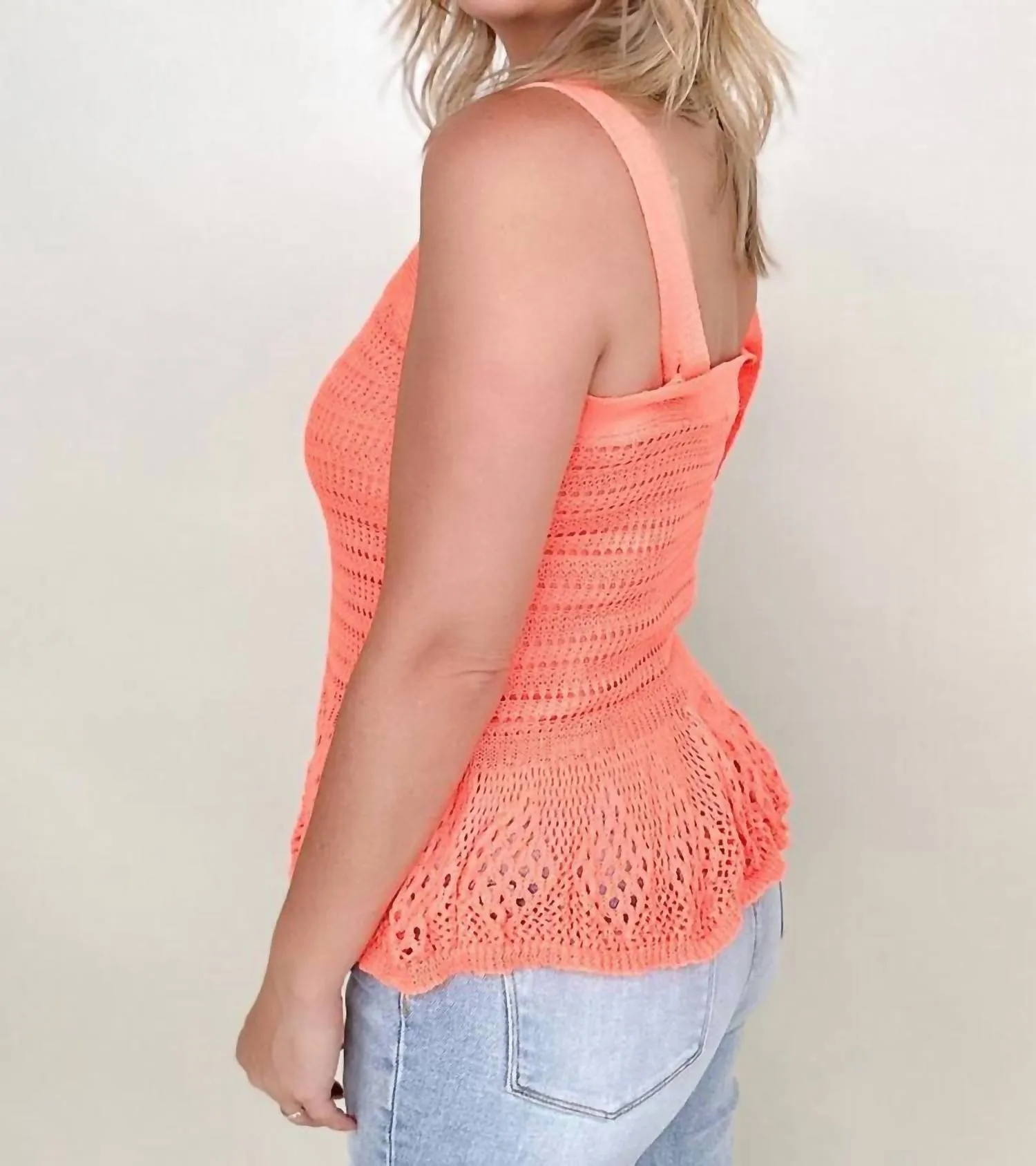 Davi & Dani - Knit Peplum Tank Top