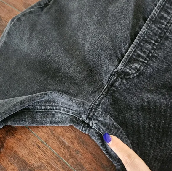 DENIM FORUM BLACK THE YOKO HIGH RISE SLIM JEANS #28