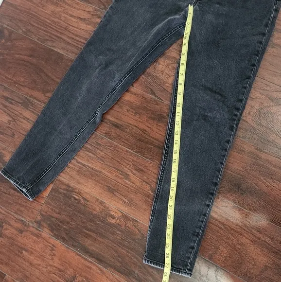 DENIM FORUM BLACK THE YOKO HIGH RISE SLIM JEANS #28