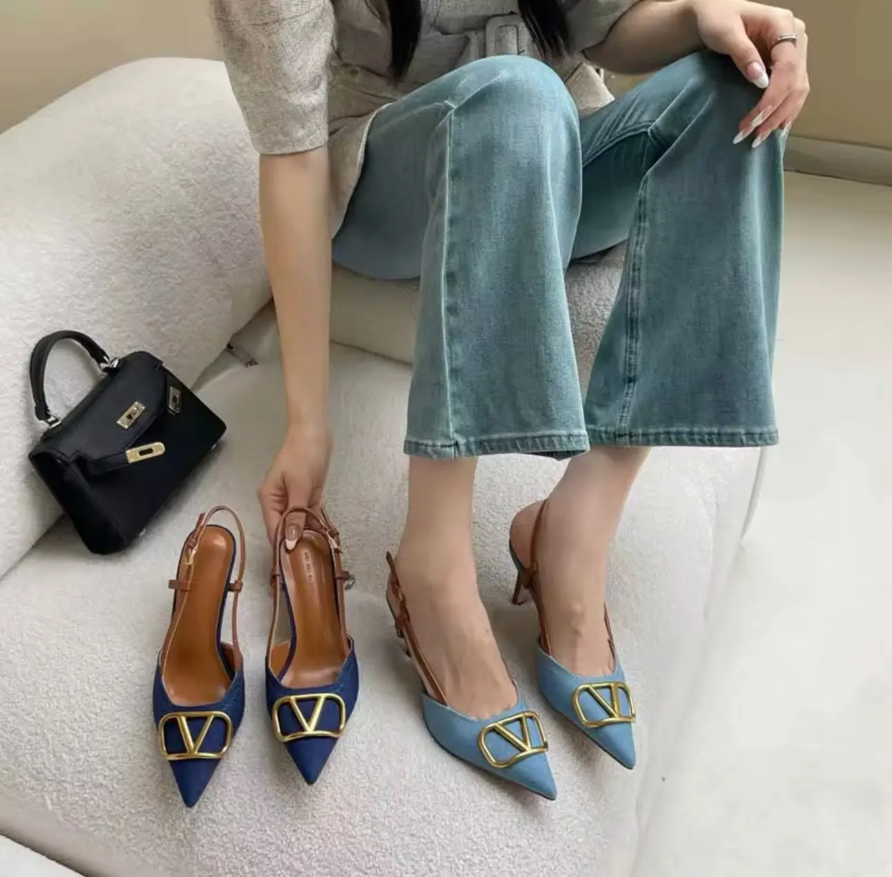 Denim Heels