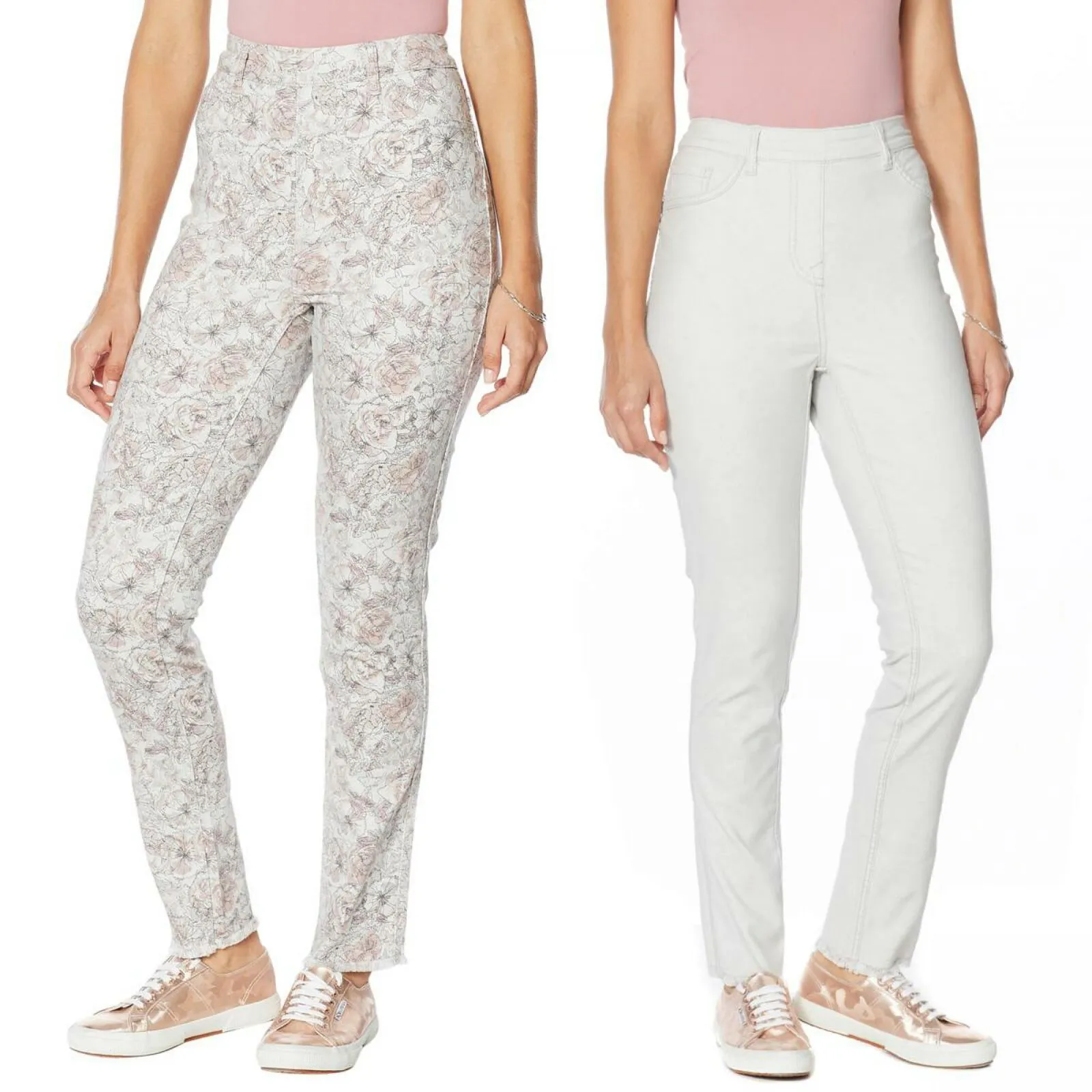 DG2 by Diane Gilman Women's Tall Reversible Twill Pull On Skinny Jeans
