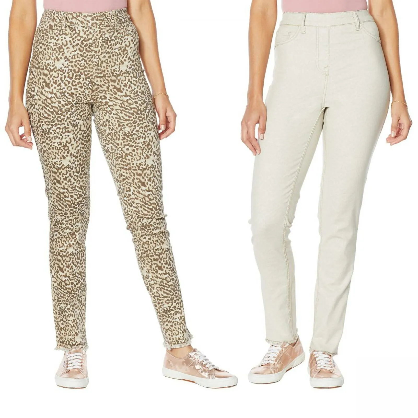 DG2 by Diane Gilman Women's Tall Reversible Twill Pull On Skinny Jeans