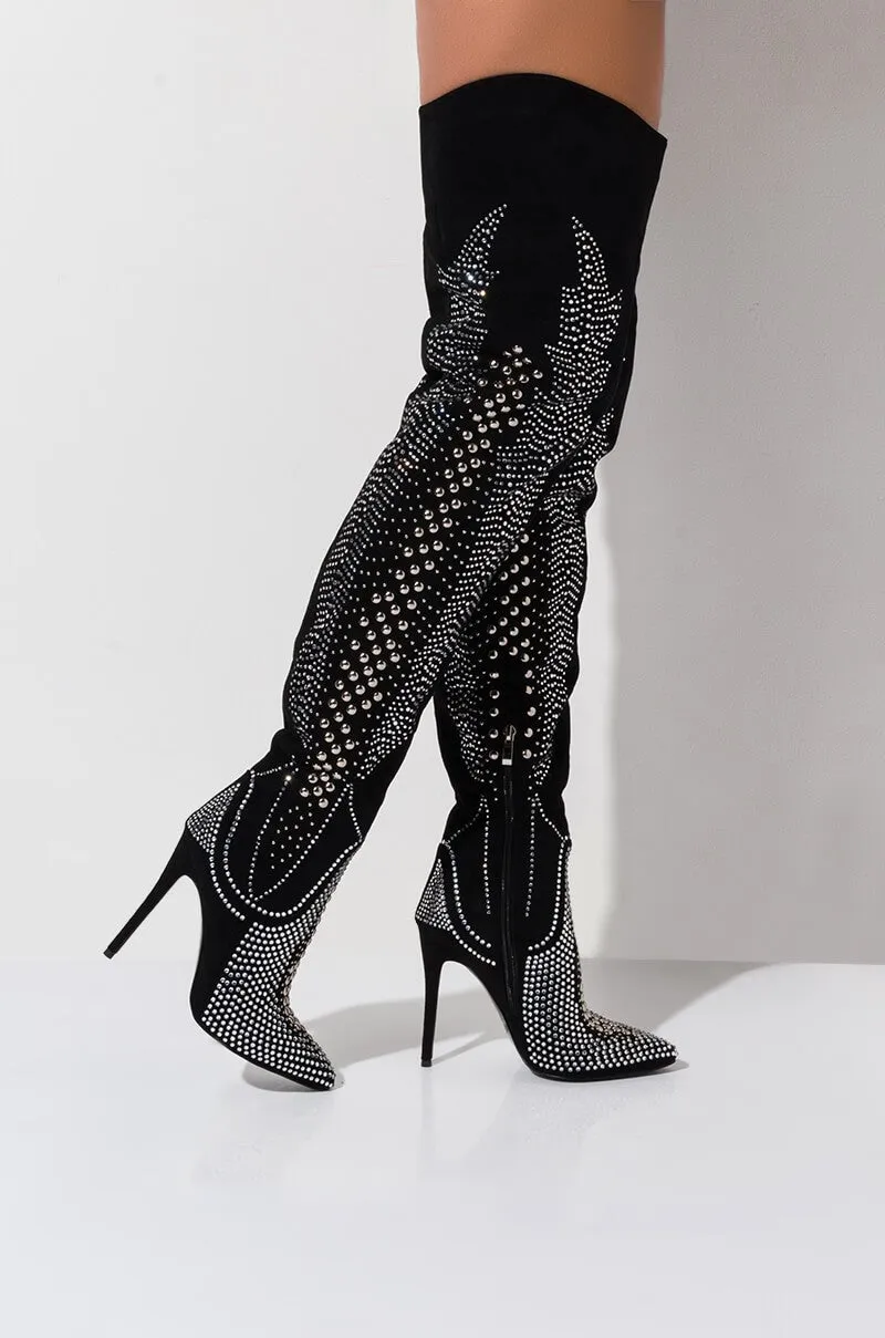 Diamond High Heels Over The Knee Boots High Heels Ladies Shoes