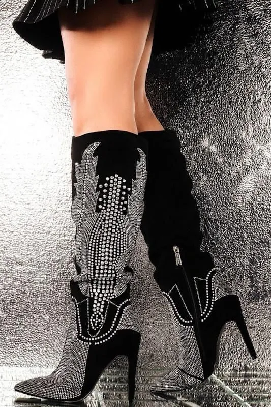 Diamond High Heels Over The Knee Boots High Heels Ladies Shoes
