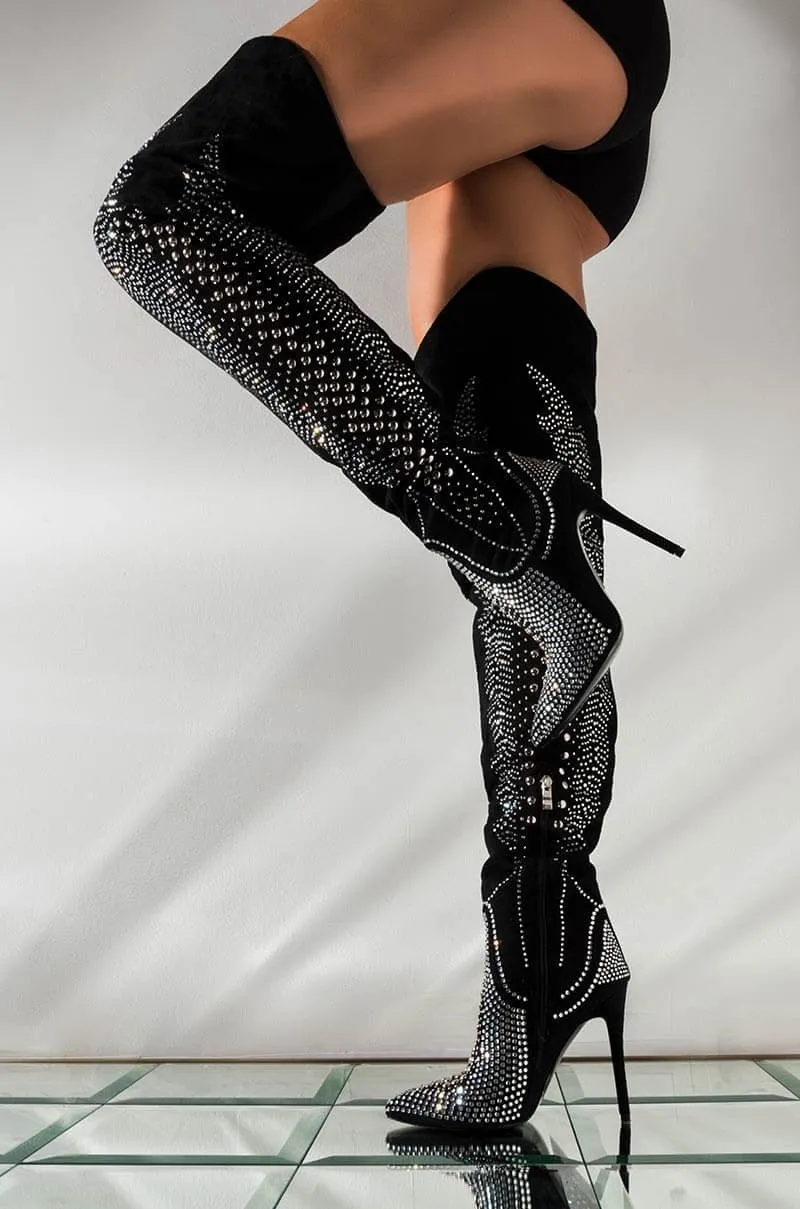 Diamond High Heels Over The Knee Boots High Heels Ladies Shoes