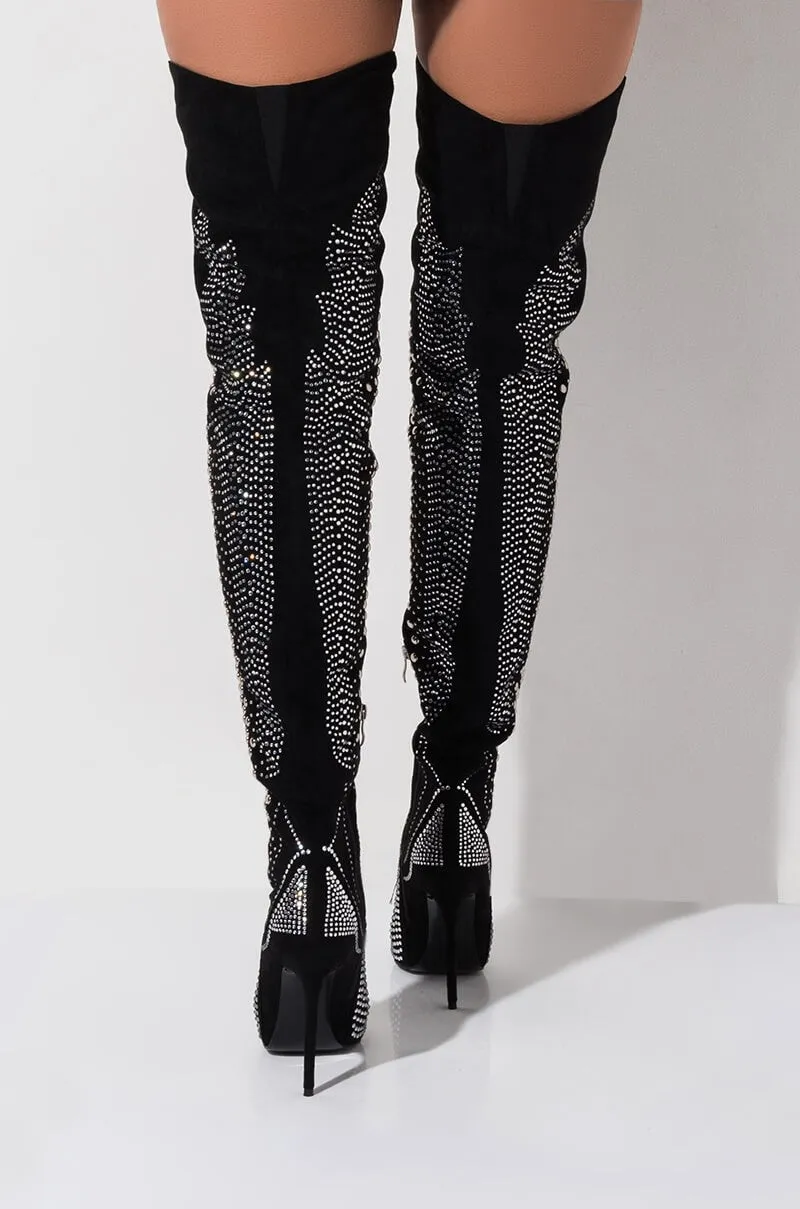 Diamond High Heels Over The Knee Boots High Heels Ladies Shoes