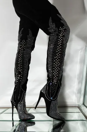 Diamond High Heels Over The Knee Boots High Heels Ladies Shoes