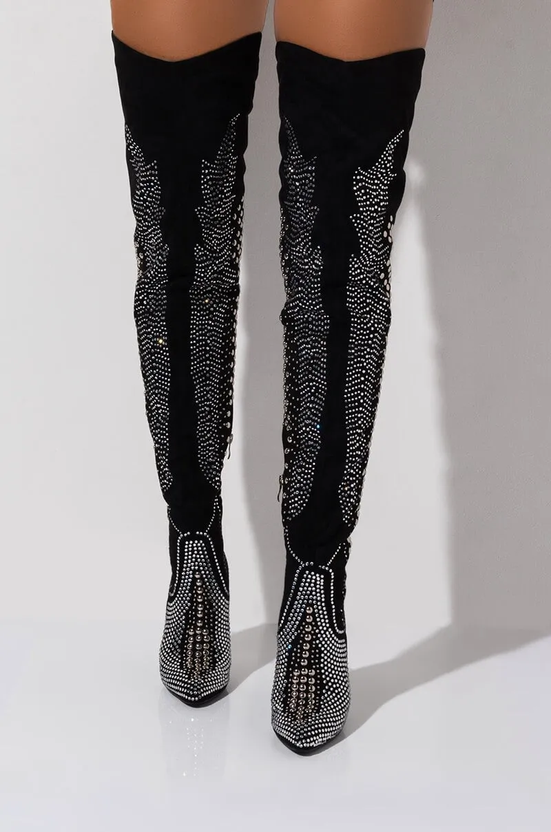 Diamond High Heels Over The Knee Boots High Heels Ladies Shoes