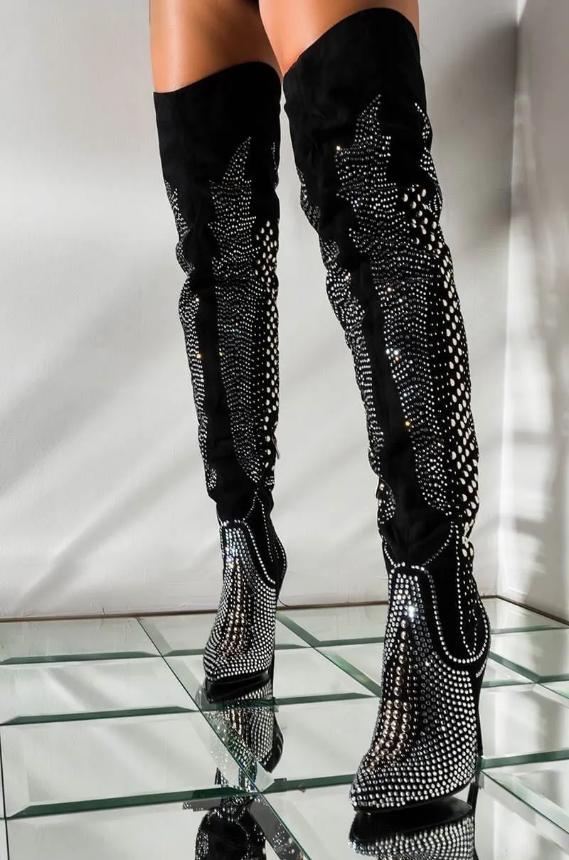 Diamond High Heels Over The Knee Boots High Heels Ladies Shoes