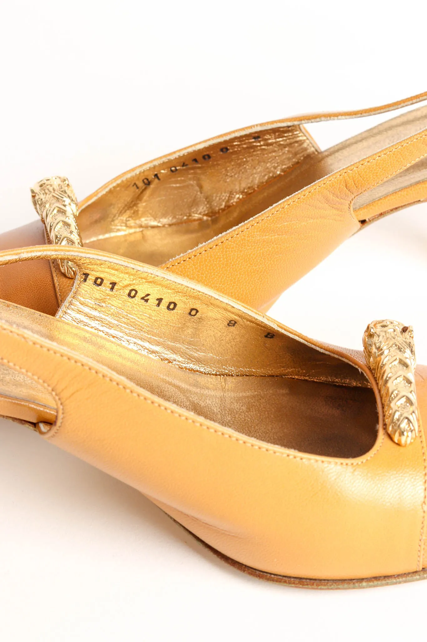 Dionysus Dragon Leather Slingback Heels