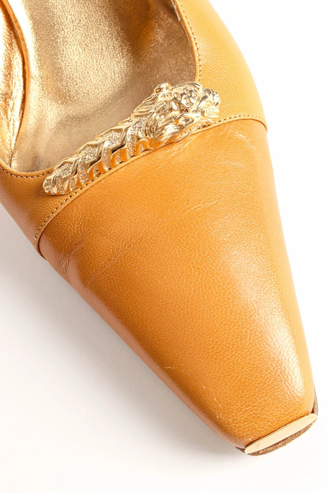 Dionysus Dragon Leather Slingback Heels