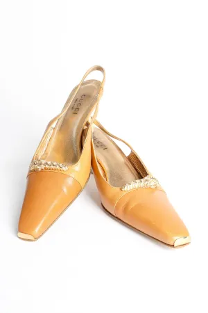 Dionysus Dragon Leather Slingback Heels