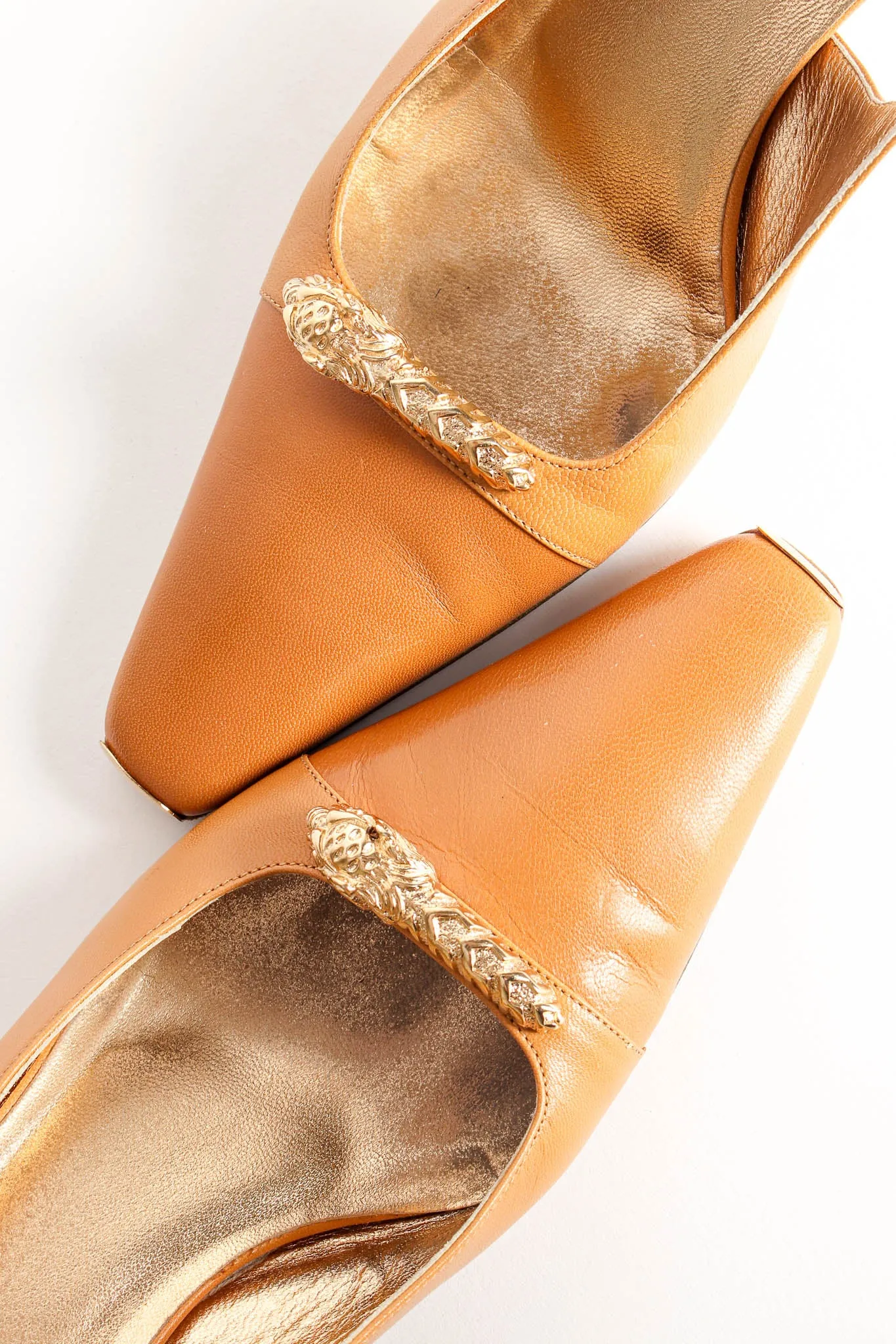 Dionysus Dragon Leather Slingback Heels