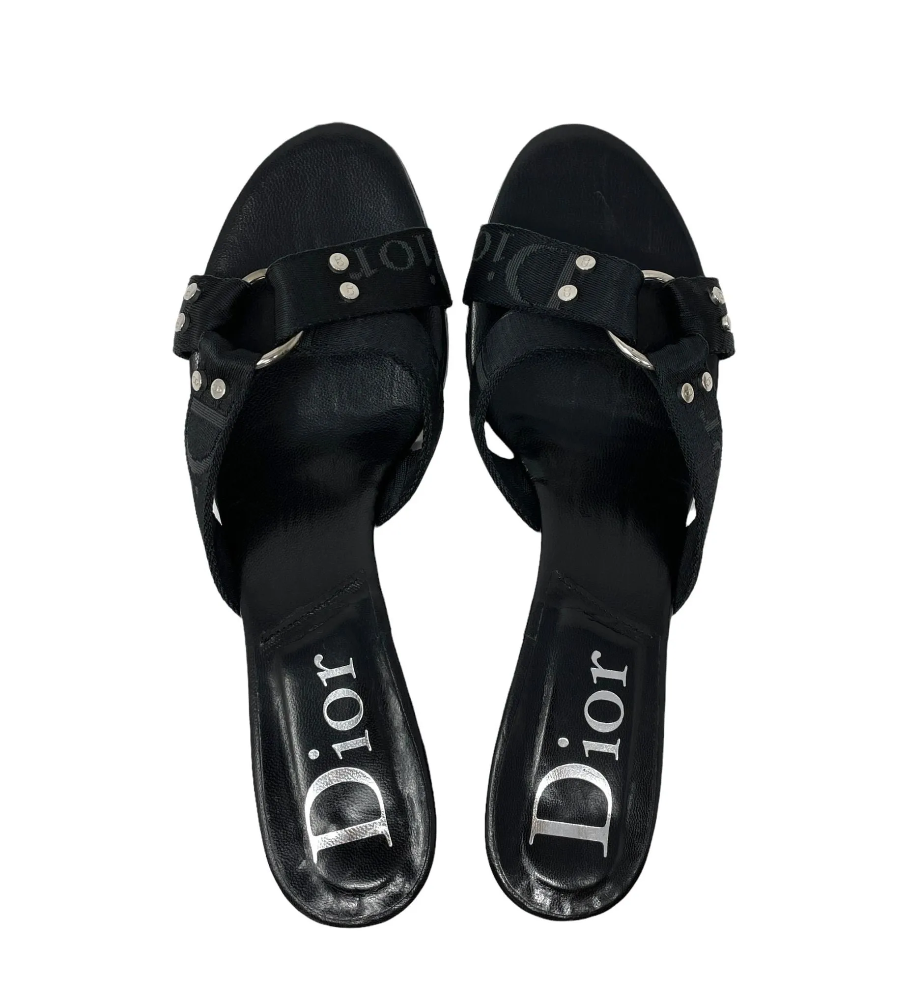 Dior Black Bondage Kitten Heels