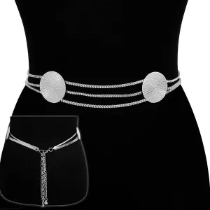 Disk Chain Link Belt (Silvertone)