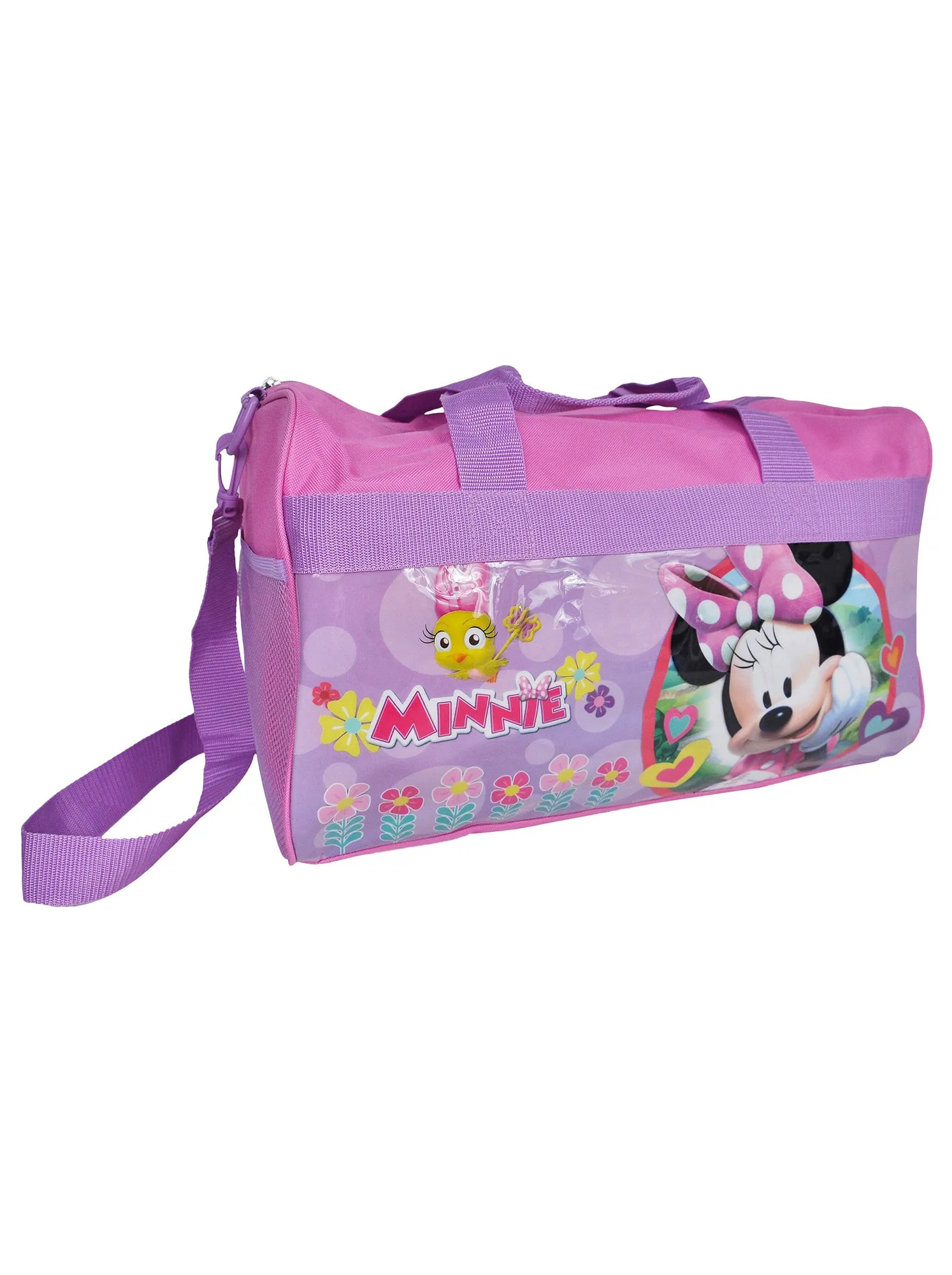 Disney Minnie Mouse Pink Duffel Bag 17" w/ Zippered Mesh Toiletry Pouch