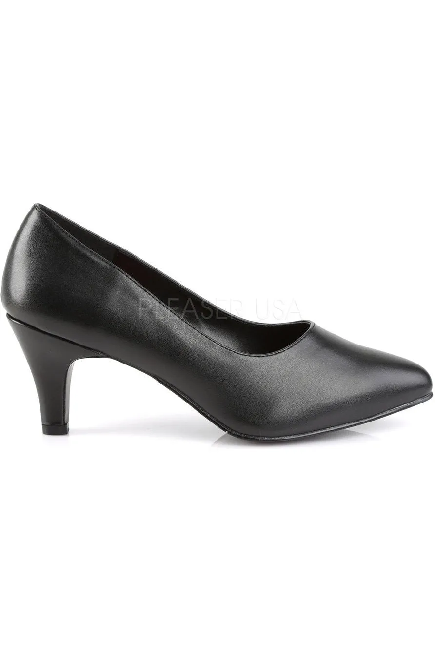 DIVINE-420 Pump  | Black Faux Leather