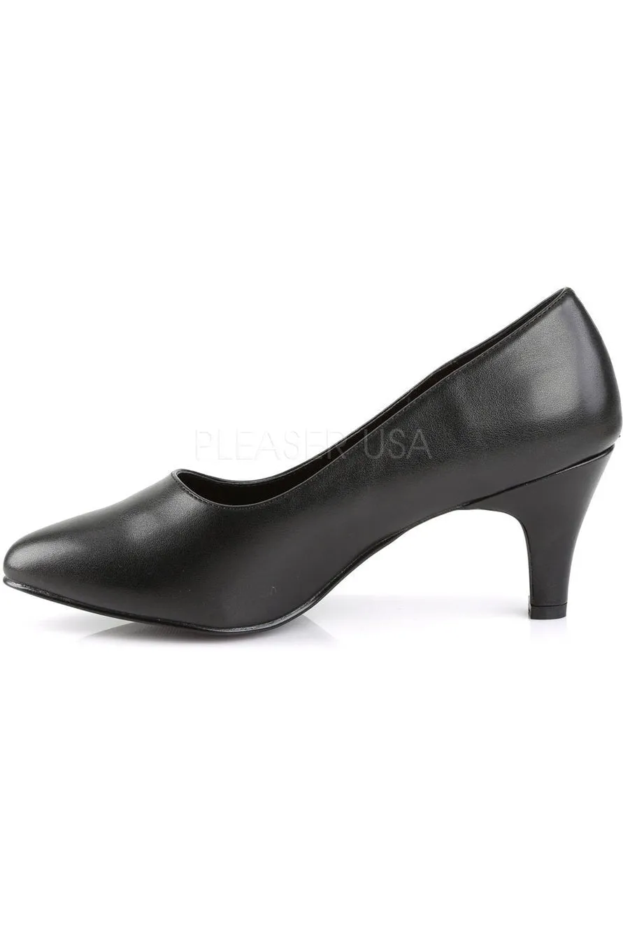 DIVINE-420 Pump  | Black Faux Leather