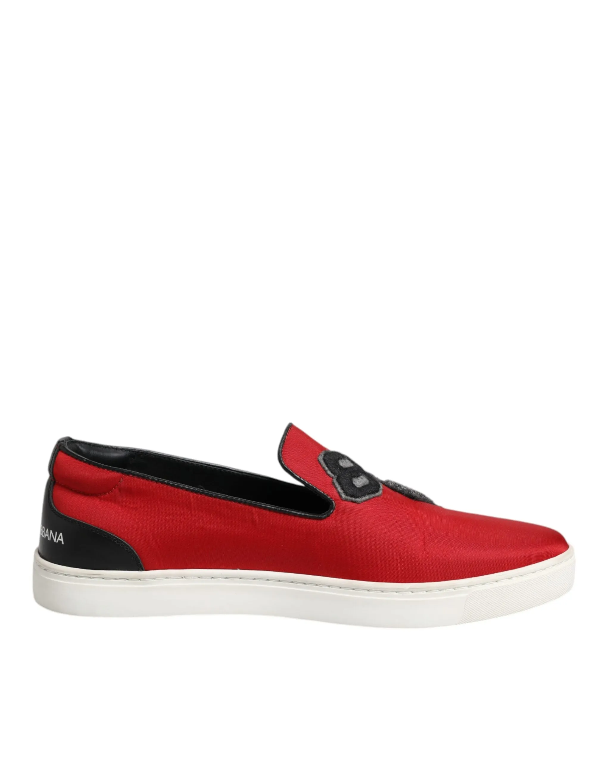 Dolce&Gabbana Men Red Loafers Leather Nylon Low Top Flat Sneakers Shoes Sz EU 40