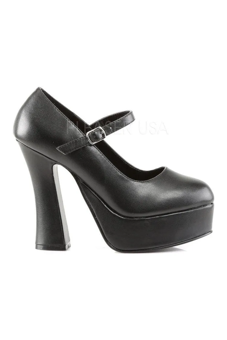 DOLLY-50 Pump  | Black Faux Leather