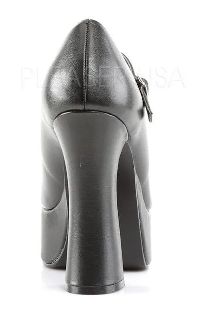 DOLLY-50 Pump  | Black Faux Leather