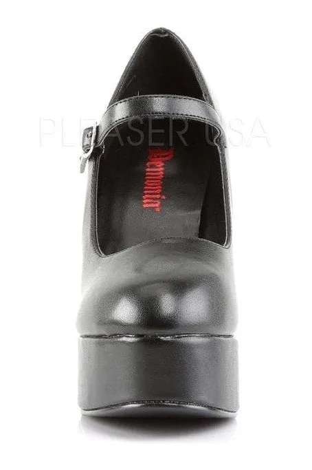 DOLLY-50 Pump  | Black Faux Leather