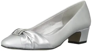 Easy Street Women's Eloise Pump, Silver Satin, 7