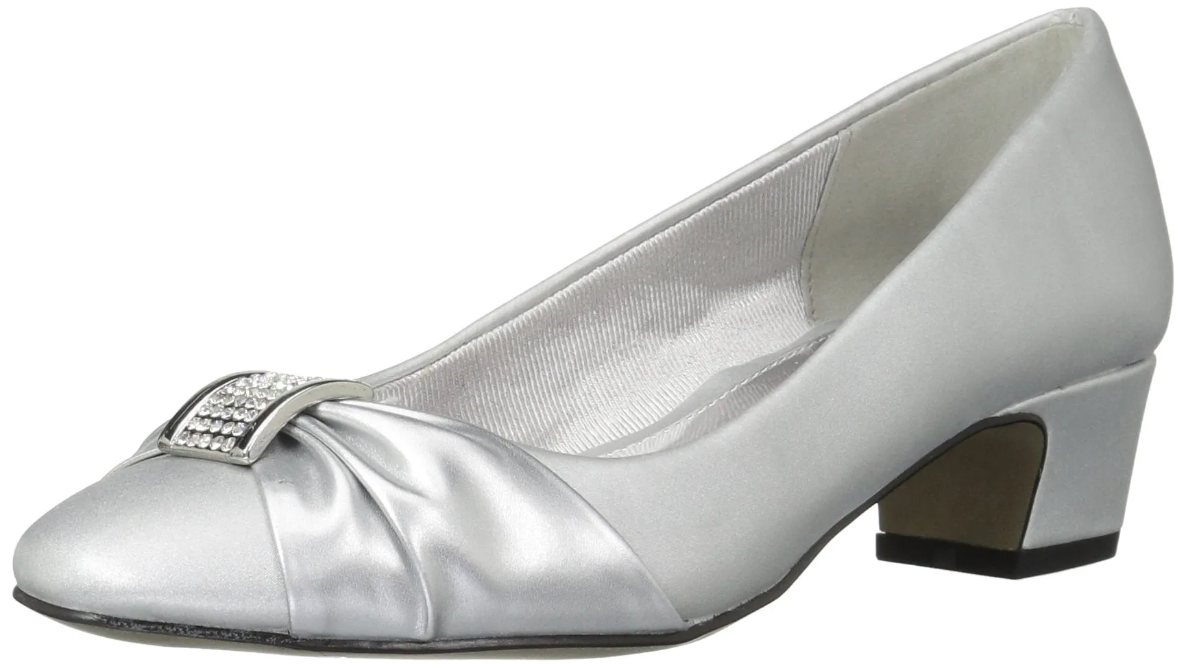 Easy Street Women's Eloise Pump, Silver Satin, 7