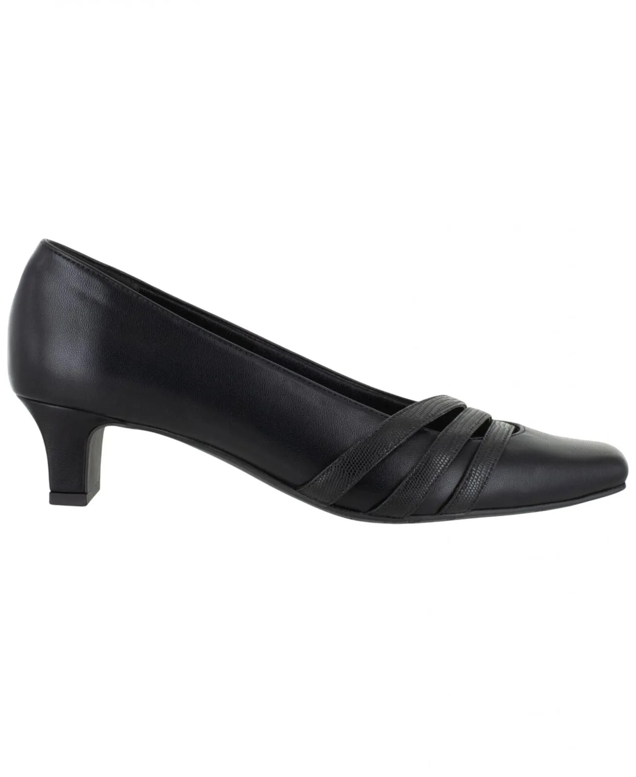Easy Street Womens Entice Squared Toe Pump Heels ENTICEWBLACKSUEDE Black 7.5W