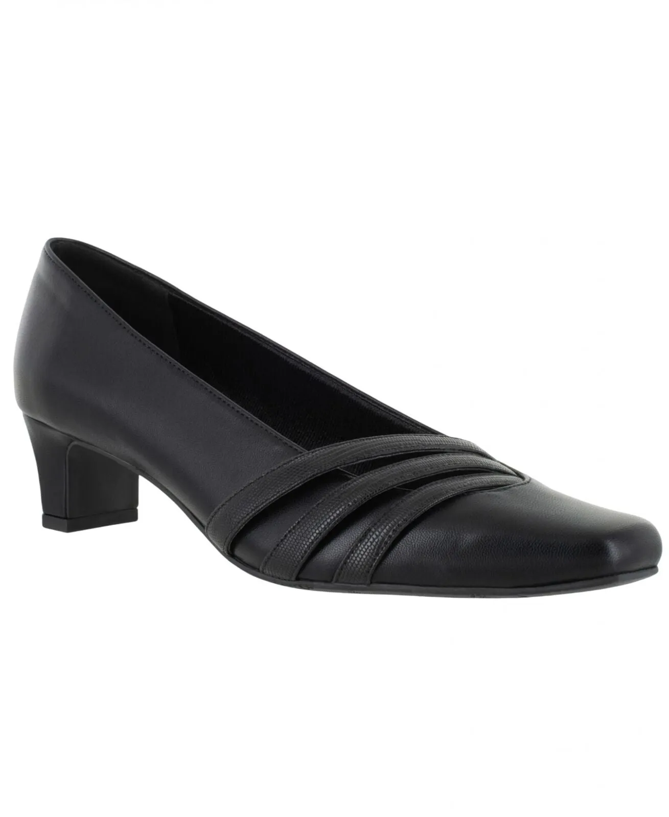 Easy Street Womens Entice Squared Toe Pump Heels ENTICEWBLACKSUEDE Black 7.5W