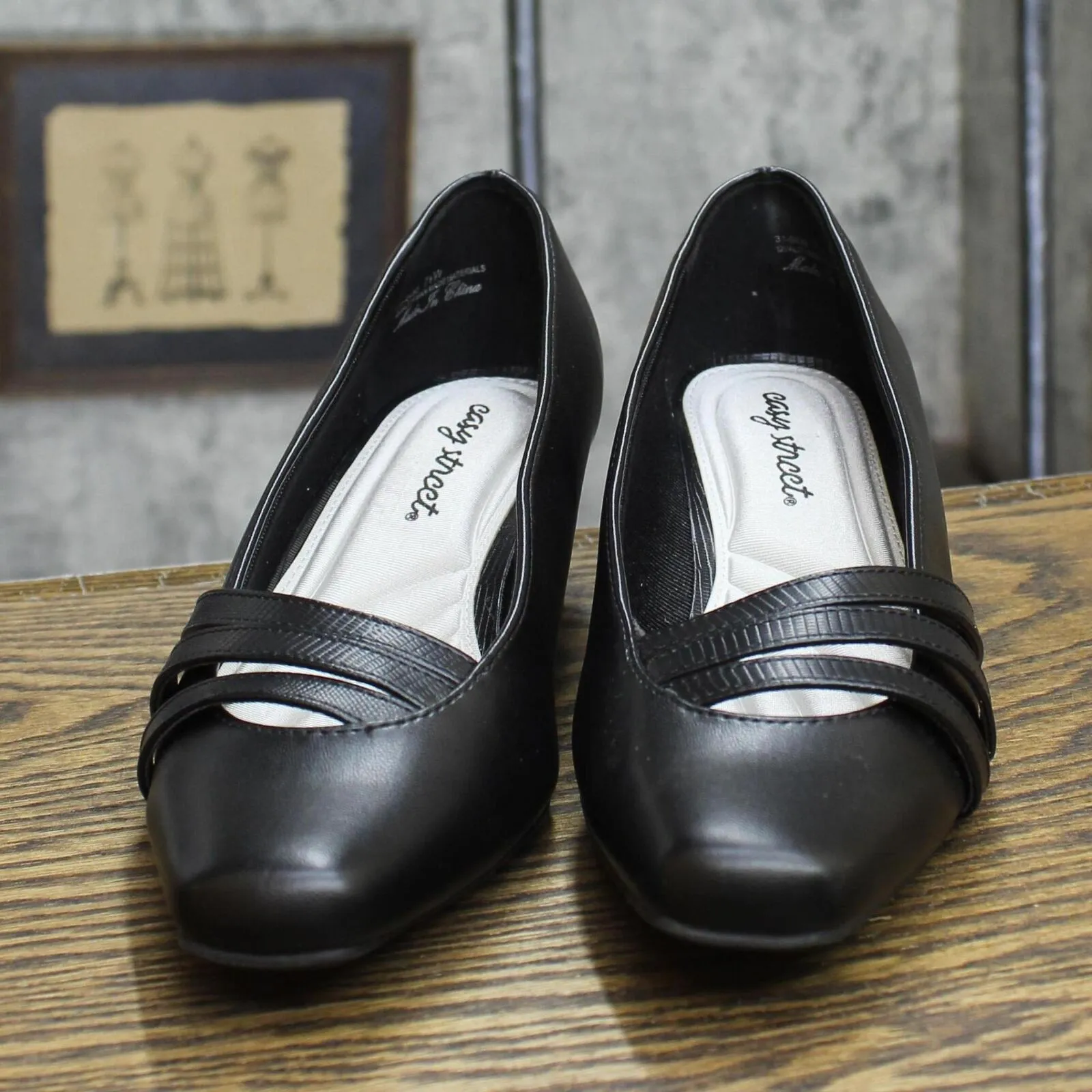 Easy Street Womens Entice Squared Toe Pump Heels ENTICEWBLACKSUEDE Black 7.5W