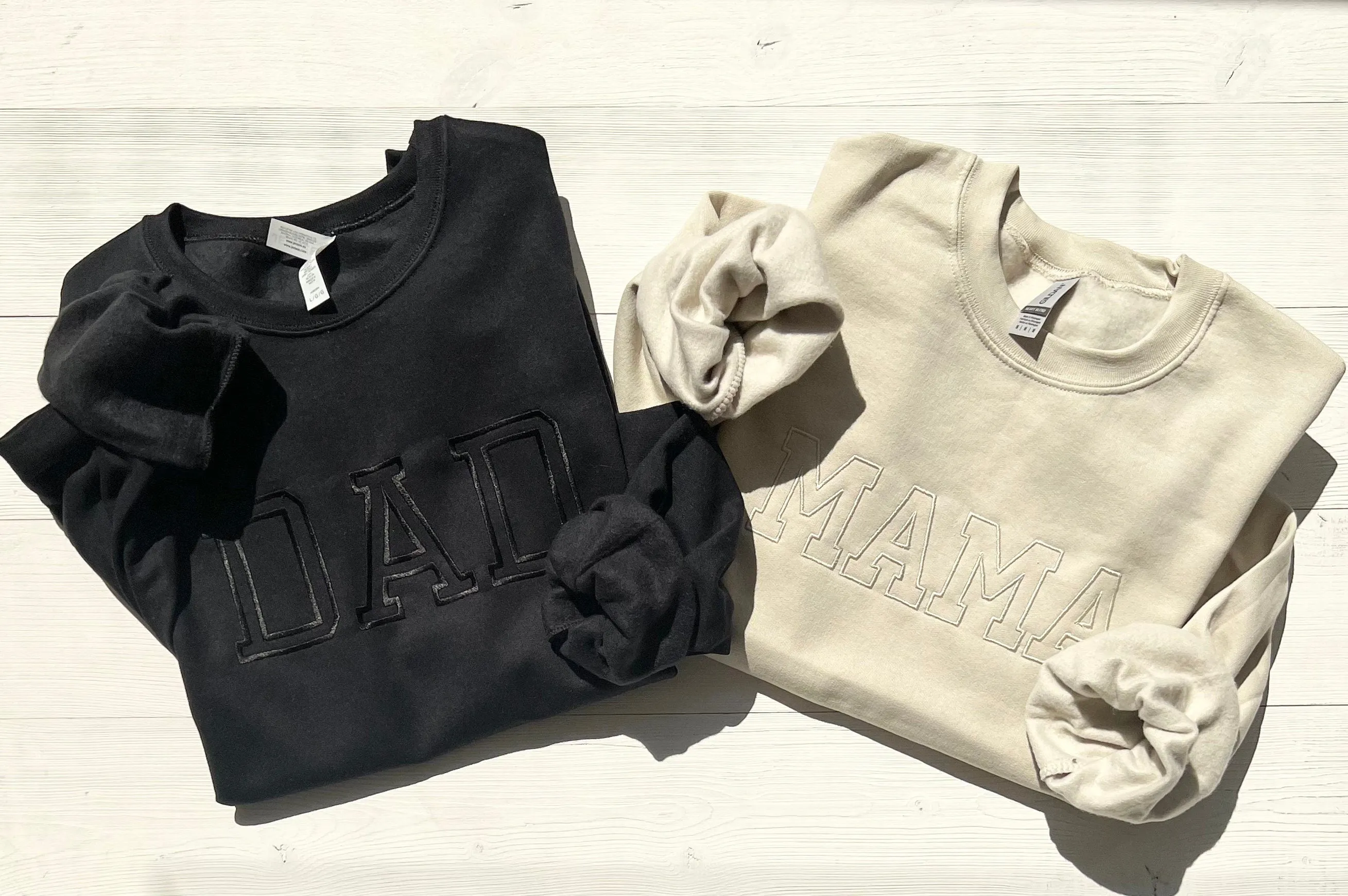 Embroidered Mom and Dad Sweatshirt