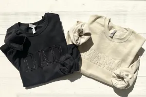 Embroidered Mom and Dad Sweatshirt