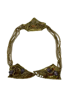 Fancy Nancy  80s Brutalist Chain Belt with Crystals