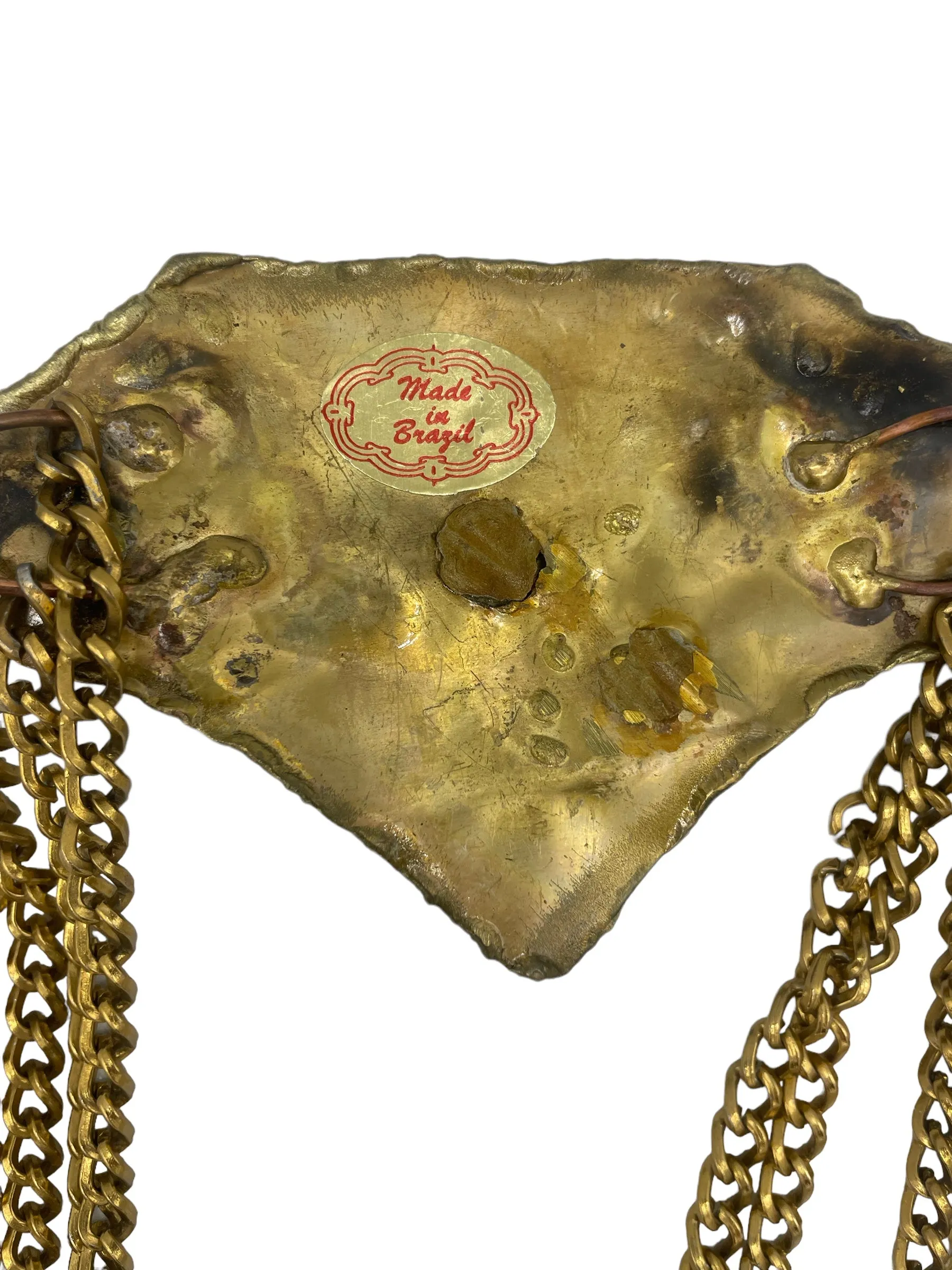 Fancy Nancy  80s Brutalist Chain Belt with Crystals