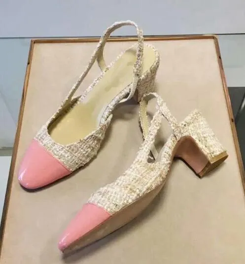 Fashion Mixed Colors High Heel Sandals Round Toe Slingback Thick Heels Woman Shoes Summer Cutouts Party Dress Heels