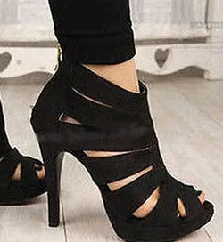 Fashion Summer Open Toe Party Pumps Women/Sexy Hollow Ankle High Heel Women Pumps/Brand Plus Size Women Shoes