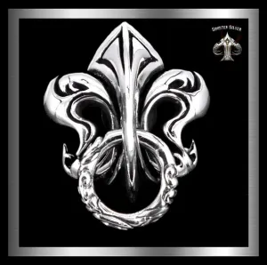 Fleur De Lis Wallet Chain Connector Concho Sterling Silver