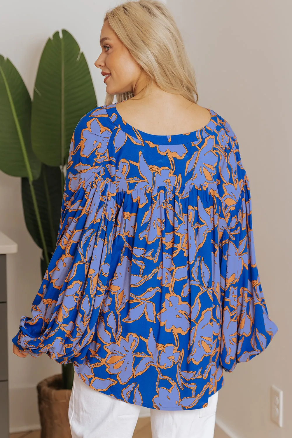 Floral Batwing Sleeve Loose Fit Shirt